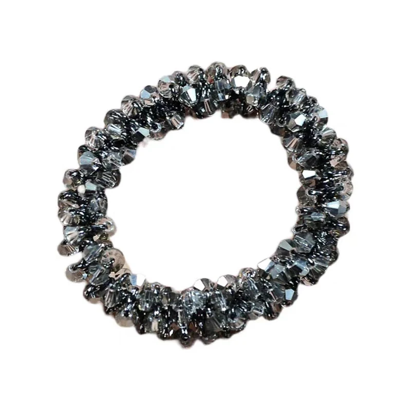 Élastique à cheveux élégant avec strass pour femmes et filles, bandeau en caoutchouc, anneau à cheveux en cristal, corde à cheveux, accessoires de mode pour cheveux