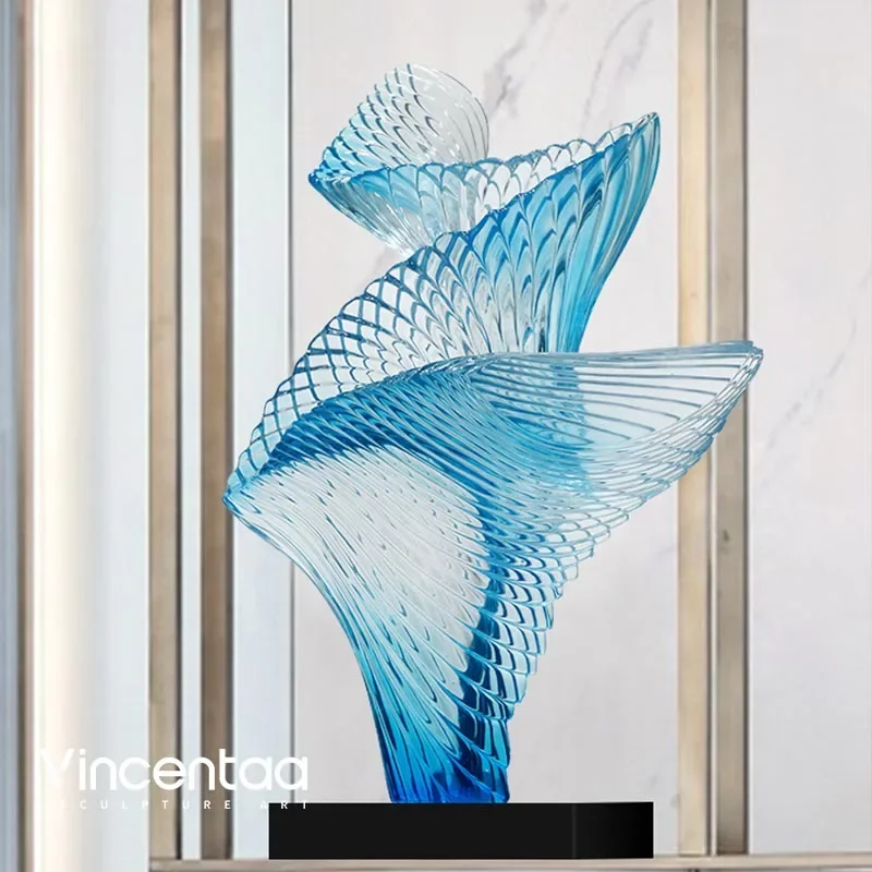 Vincentaa Modern Casting In Transparent Clear Resin Sculpture Custom Blue Clear Casting Resin Craft