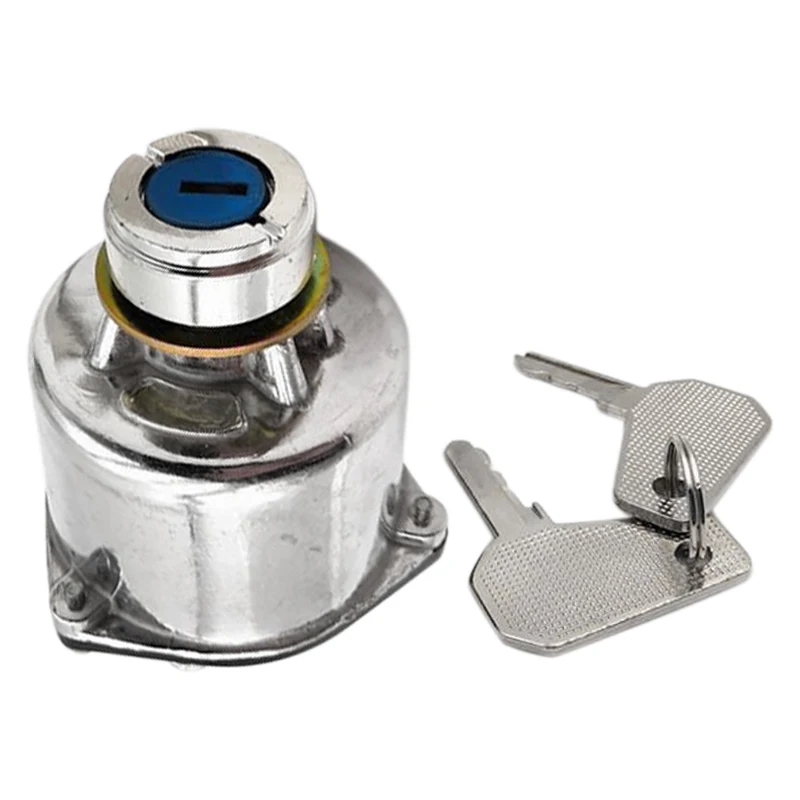 for JK406 Car Truck Start Ignition Switch with 2 Keys Preheat Start Switch with 6 Wiring Points for Car Tractor Trailer