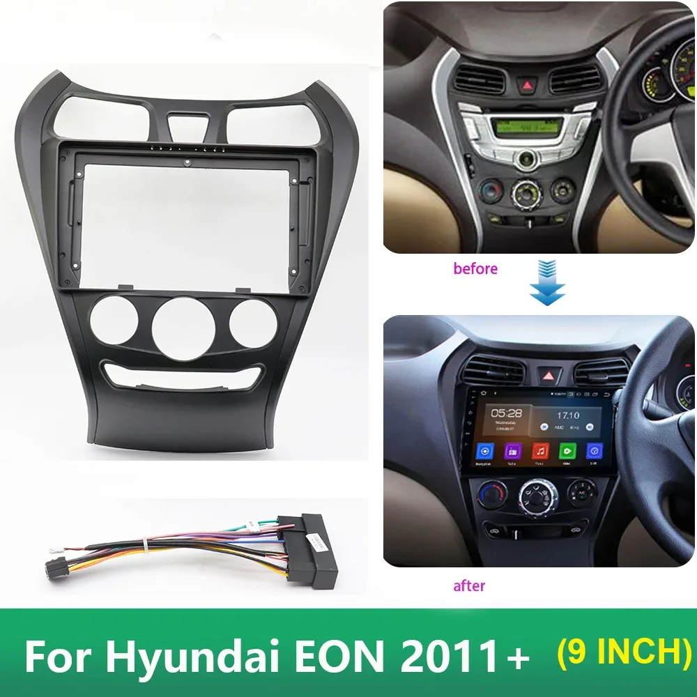 9inch Car Radio Fascia for Hyundai EON 2011+ DVD Stereo Dash Trim Kit Frame Panel GPS Navigation Installation Bezel