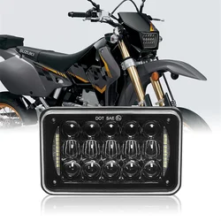 1pcs 도트 블랙 오토바이 DRL 램프 4X6 LED 헤드 라이트 혼다 XR250 XR400 XR650 스즈키 DRZ 액세서리 직사각형 빛