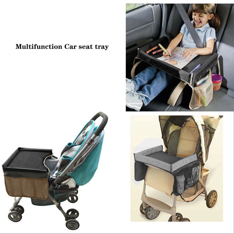 Caja de almacenamiento automática para asiento de coche, bandeja para asiento de cochecito, bolsa de almacenamiento, asiento de seguridad para niños, soporte para comida de juguete, escritorio, mesa portátil para niños