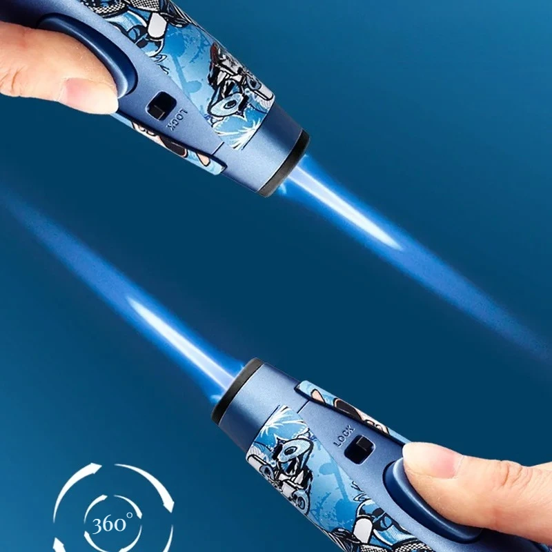 

Новая зажигалка, мощный вогнемет, металлическая ветрозащитная зажигалка, мужские аксессуары для сигарет, подарок 2026, новинка