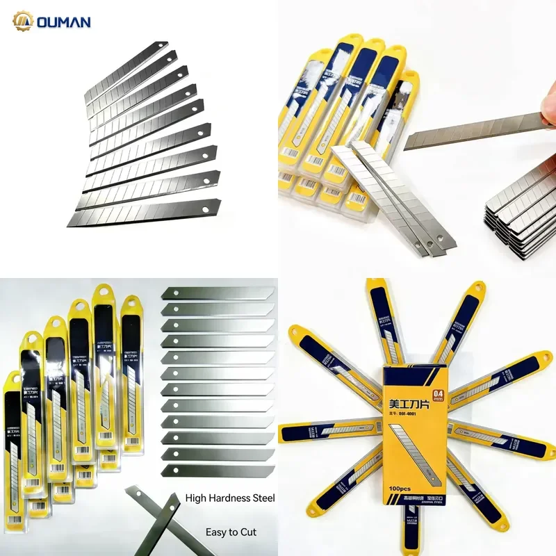 Custom Drawing Services OUMAN SK5 Steel Utility Knife Blades 9mm/18mm-100PCS Box | High Efficiency Cutting for Paper Leather