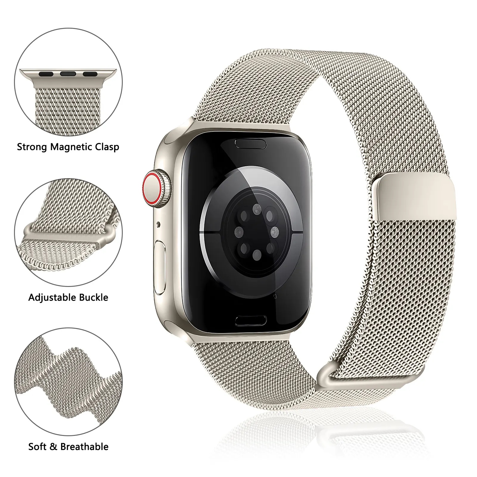 สายนาฬิกาแบบ Milanese LOOP สำหรับนาฬิกา Apple สายรัดพิเศษ49mm 44mm 40mm 45mm 41mm 42mm 38mm สร้อยข้อมือ Correa iWatch Series SE 2 3 4 5 6 7 8