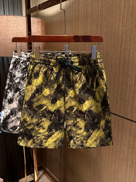 

Fashionable Retro Chinese Style Men's Short Pants Summer High End Shorts Five-Quarter Length Printed Design Straight Leg Casual