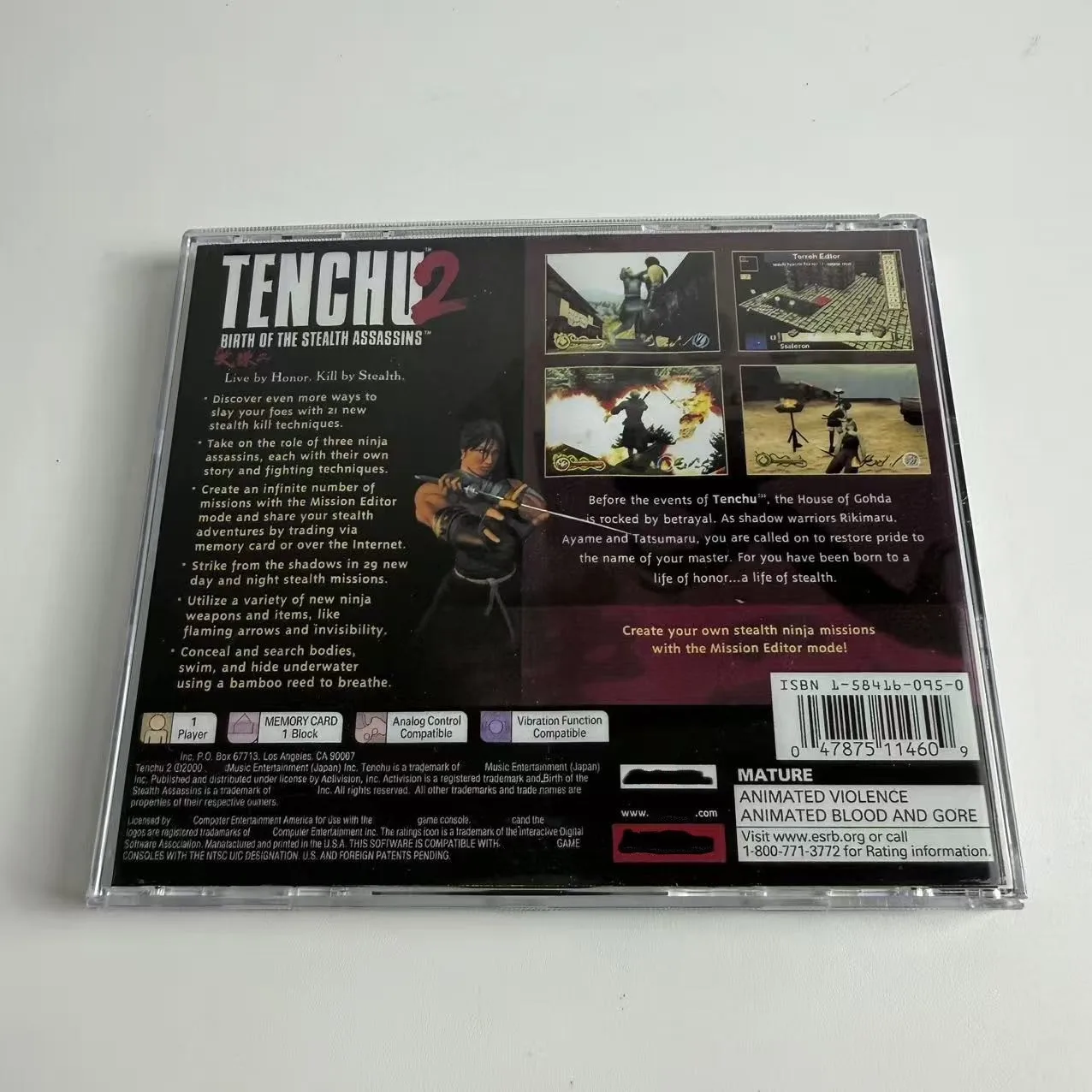 High-quality Reproduction Disc for PS1: Tenchu 2: Birth of the Assassins (US Vibration Version, No Manual)