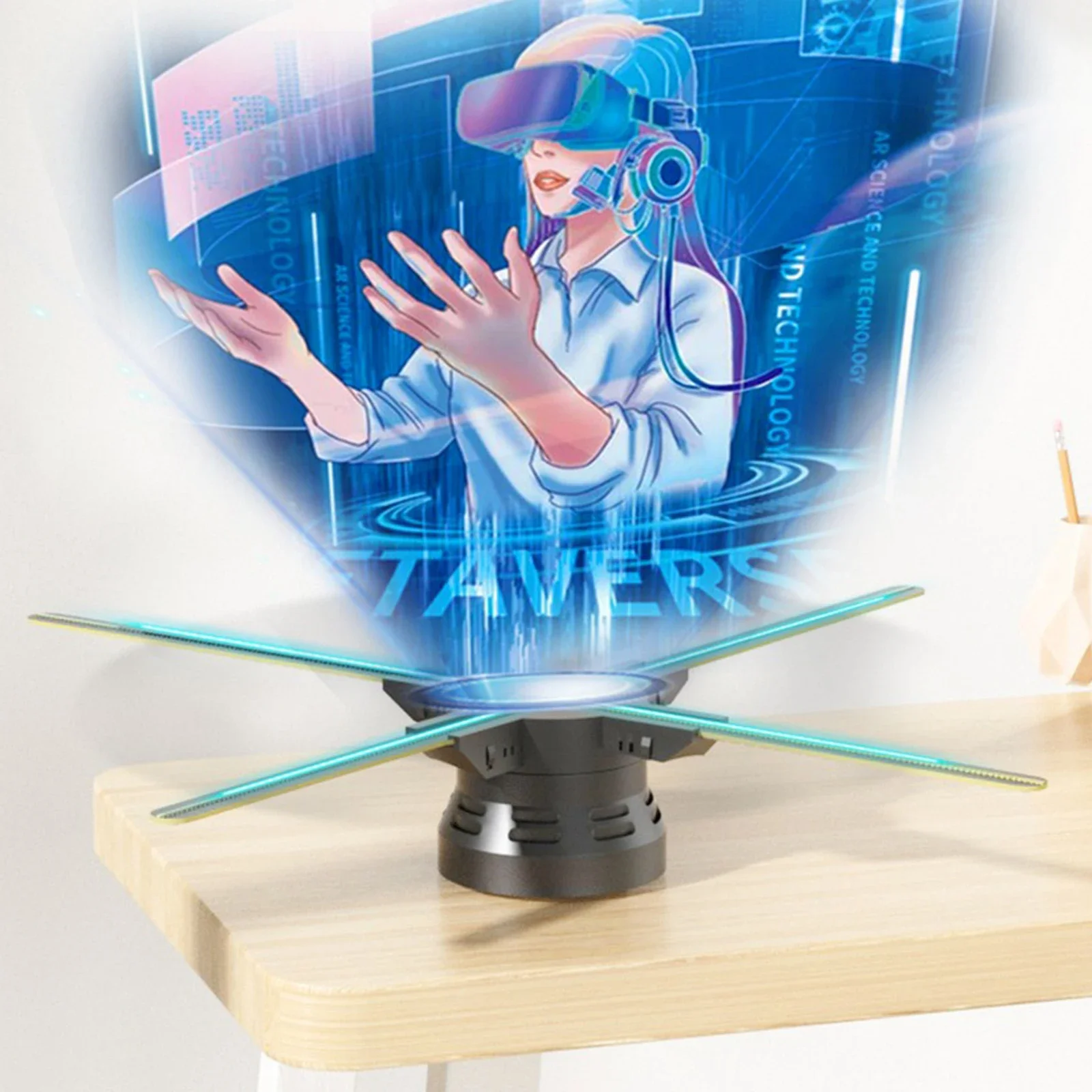 

Naked Eye 3D Hologram Projector 60CM 720LED WiFi Fan Control Holographic Display Sign Light Advertising Machine 3D Lamp