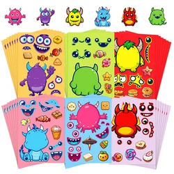 Fun DIY Face Monster Stickers For Kids Children Toddler Party Toys Mixed & Matched Make A Face Puzzle Stickers Boys Girls Gifts