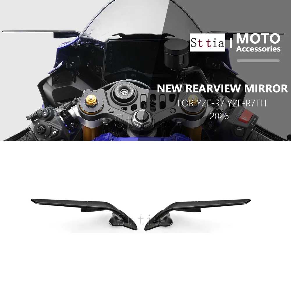 New For Yamaha YZFR7 YZF R7 2026 YZF-R7 70TH Motorcycle Mirror Wind Wing Adjustable Rotating Rearview Mirror YZF R7
