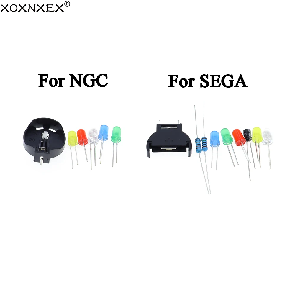 1Set For SEGA Dreamcast DC Controller Ports PCB Power LED Kit Fuse Capacitor Battery Holder Kit For GAMECUBE NGC BATTERY UPGRADE