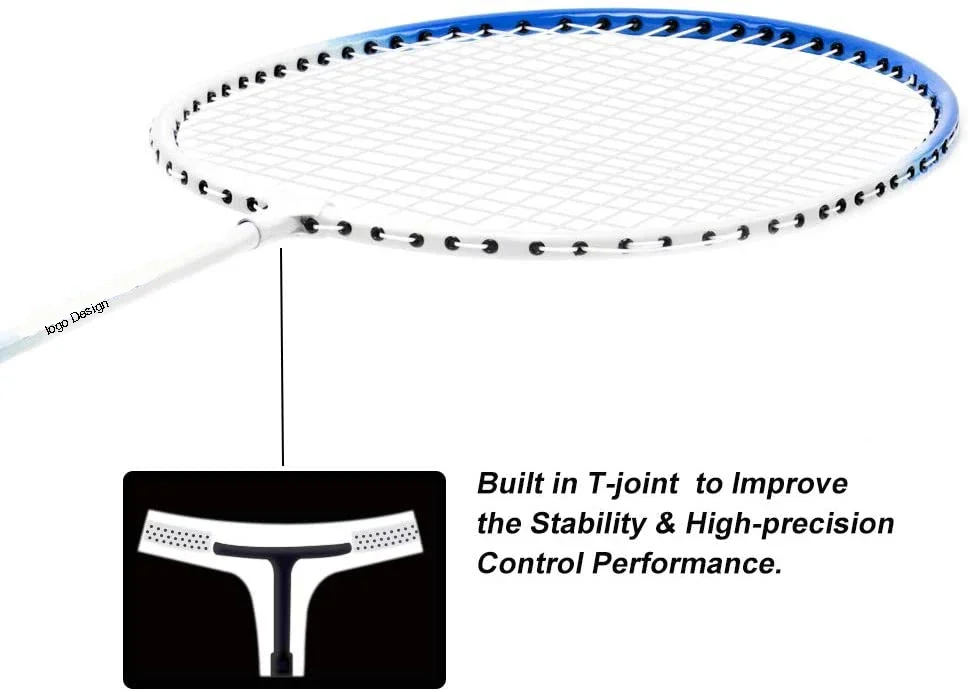 Aluminium Custom Badminton Rackets Set with Net Carbon Fiber for Gym Exercise