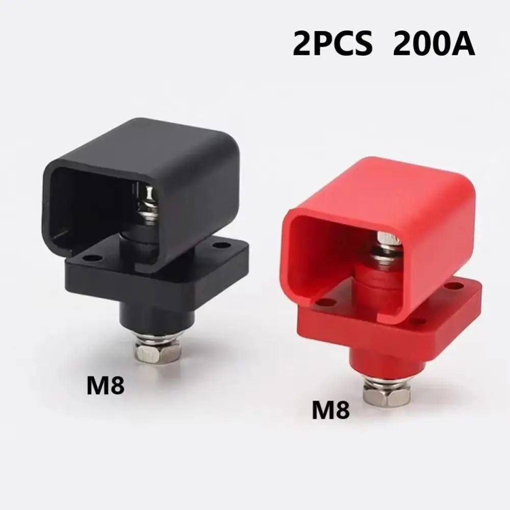 2Pcs 200A Lithium Battery Terminal Block Energy Inverter All-Copper Battery Power Terminal Easy To Install Safe