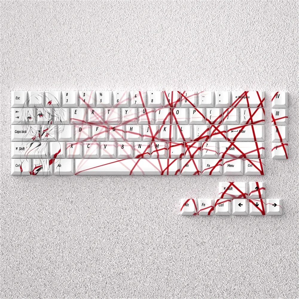 GEFENSI Small Dish Keycap Set PBT 73 Keys Cherry Anime And Manga Personalized Keycaps Suitable For Mechanical Keyboards 60/65/68