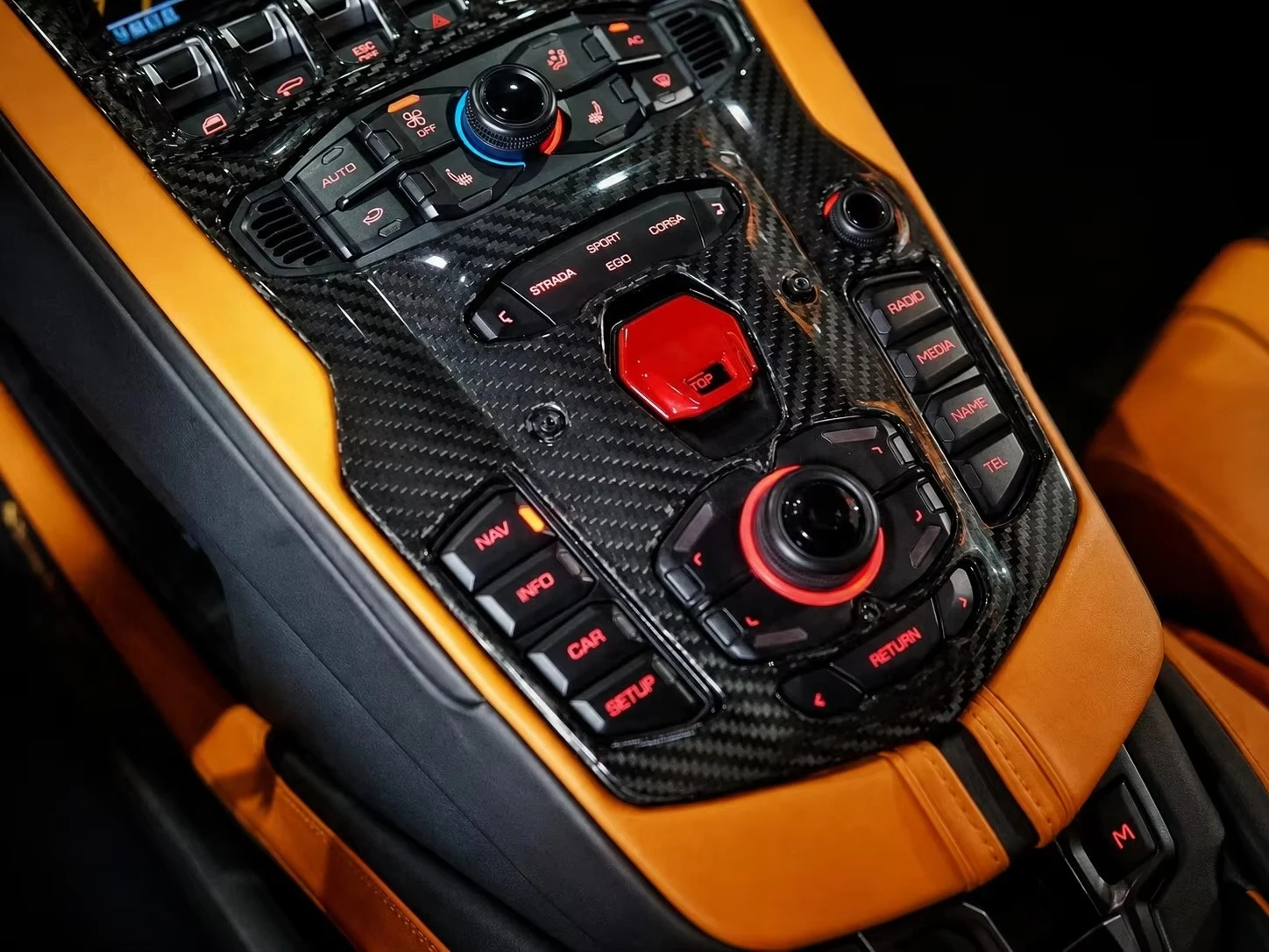 Dry Carbon Fiber Interior Trim Kit for  Aventador LP700 LP720 LP740 LP750 SV Dashboard Center Console Door Panel