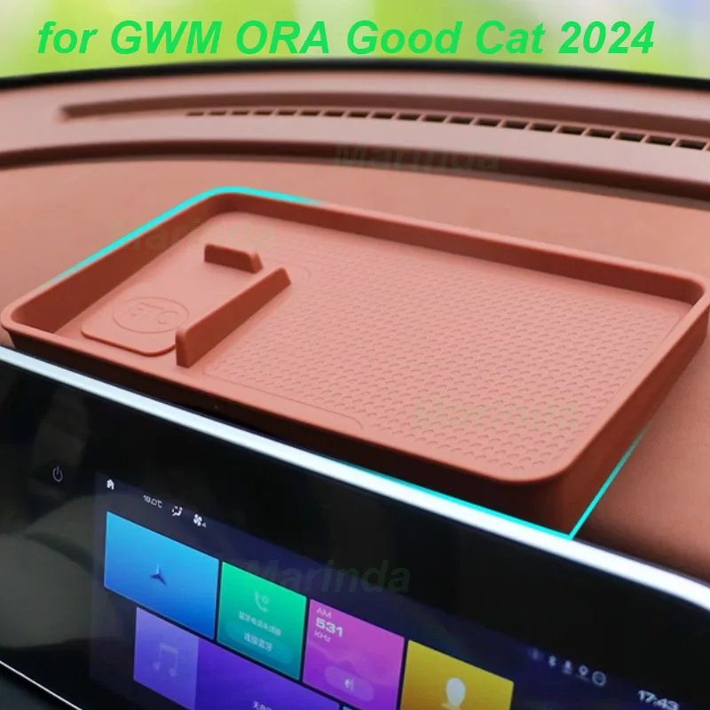 

Car Storage Box Behind Screen for GWM ORA Good Cat 2024 Dashboard ETC Magnet Box Holdder TPE Storage Box Interior Accessories