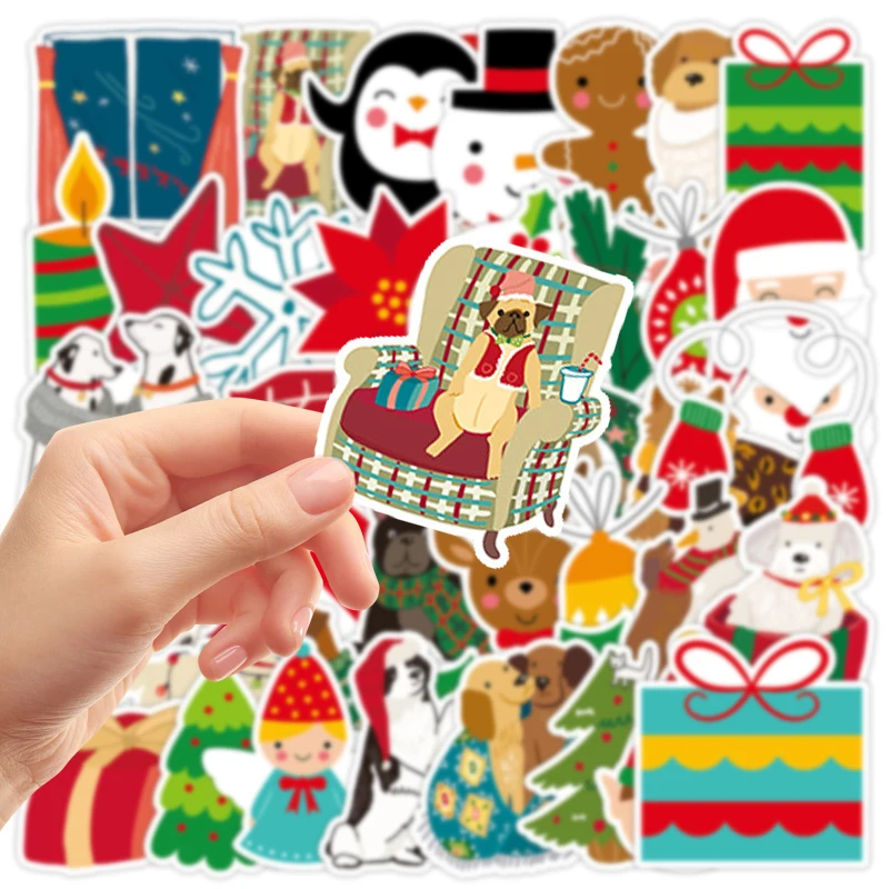 50PCS Christmas Snowman Stickers Xmas Aesthetic Decals Kids DIY Diary Laptop Gift Box Greeting Card Decoration Children Toys