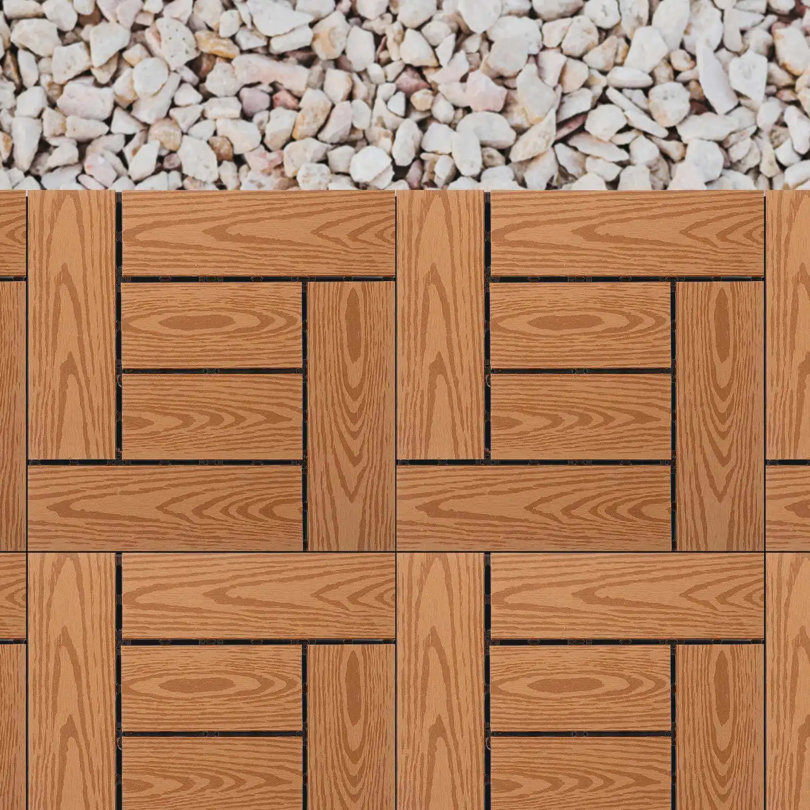 Upgraded Interlocking Deck Tile Outdoor Patio Flooring Balcony Backyard Garden Porch Lawn Decor Easy Assemble Sturdy Premium