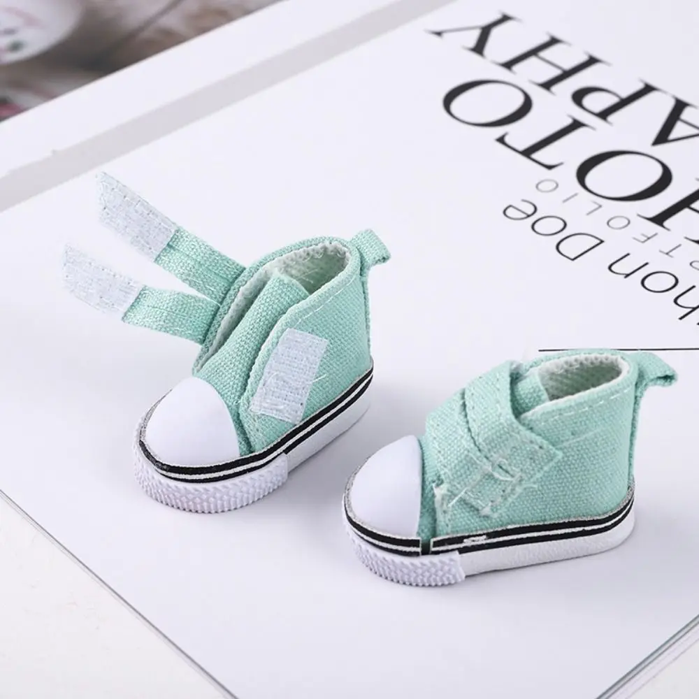 1 Pair 5cm Length Doll Canvas Shoes DIY Mini 1/6 Scale Mini Sneakers Plimsolls Colorful Mini Casual Shoes Blythe Doll Toy