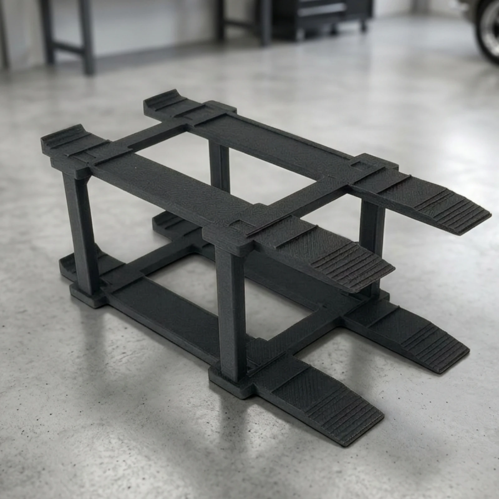 Model Car Parking Rack 3D-Printed Miniature Car Display Stand Model Base 1/64-Scale Holder Three-Level for Collectors, Tabletop