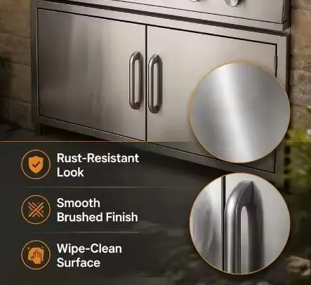 Burner Gas Grill Stainless Steel Cast Iron Cooking Plate Side Burner Removable Grease Tray Side Tables Grill FWX