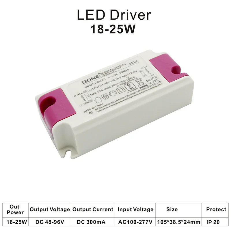 LED power supply Driver 30W LED down lights Spot light Constant Current DC 300mA 48-96V Universal Transformer DL-30W300-L