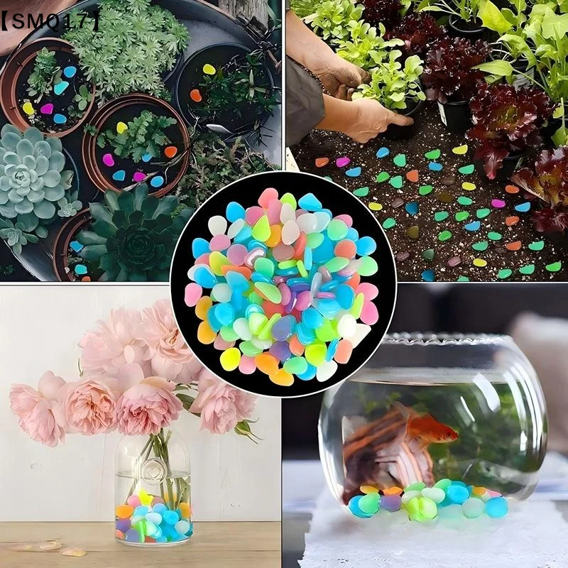 Glowing Garden Pebbles 200 Pieces Outdoor Garden Glowing Rocks Driveway Glow Stones For Walkway Backyard Pathway Driveway【SMQ】