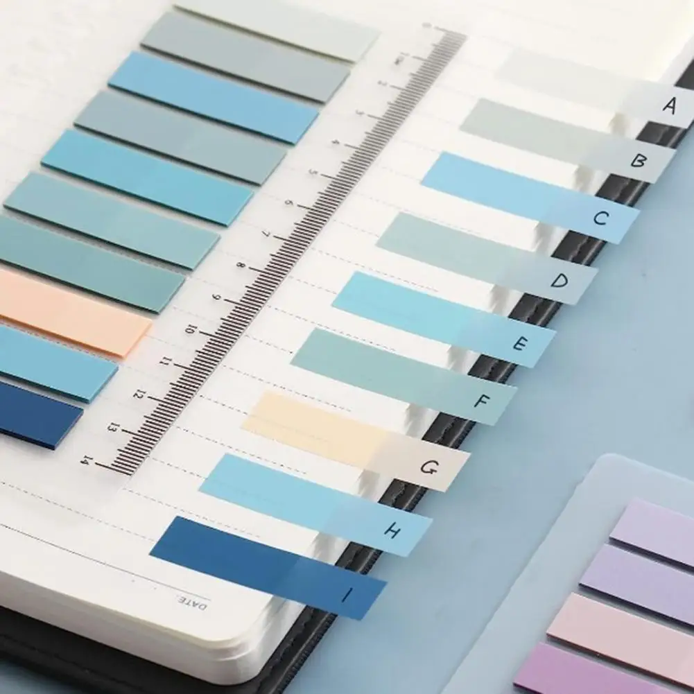 Strong Adhesive Labels 6pcs Assorted Color Index Tabs Set Writable Repositionable Sticky Page Markers Translucent Morandi