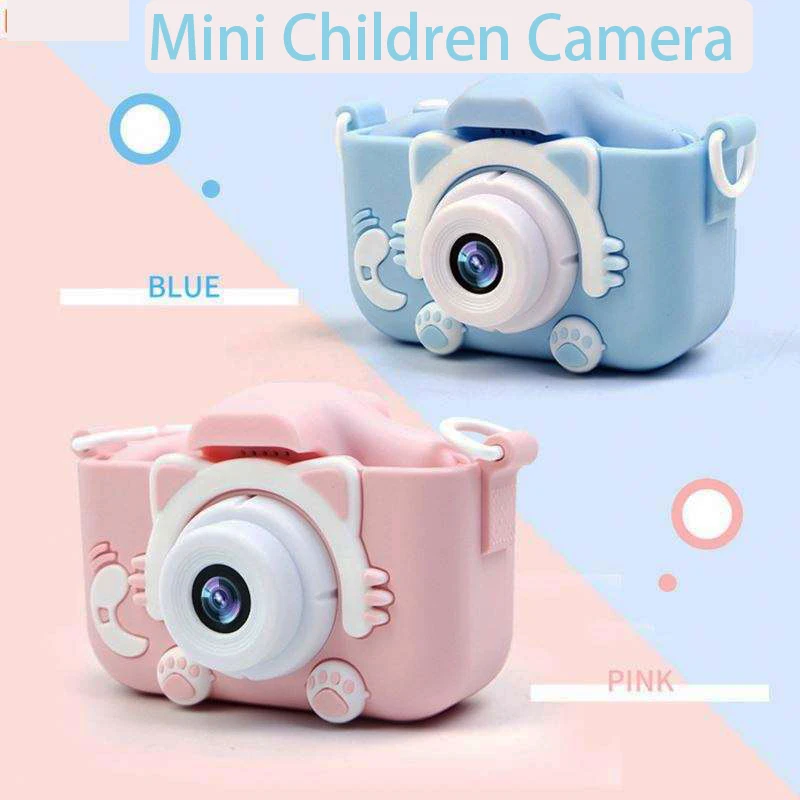 

Cute Cat Children Cameras Silicone Cases Dual Cameras Kids Photography HD Video Camera Toys Festivals Gifts