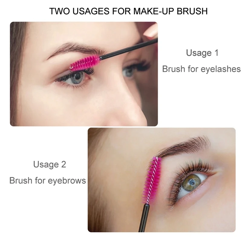 Brosses à cils jetables de couleurs mélangées, baguettes de Mascara en cristal, peigne à paillettes, bobines, Micro applicateurs de maquillage, 50 pièces