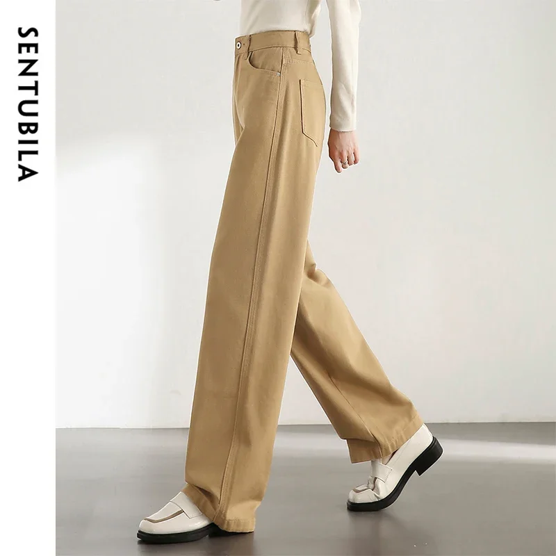 SENTUBILA Women's Classic Retro High Waist Straight Leg Jeans Pants 2026 Spring New Casual Loose Fit Long Pants W43N57727X