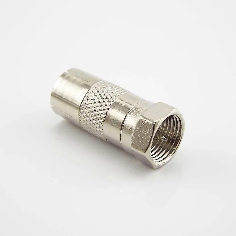 Nickel-plated F Type Male Plug Connector Socket to RF Coax For TV Aerial Female RF Adapter Adaptors C6