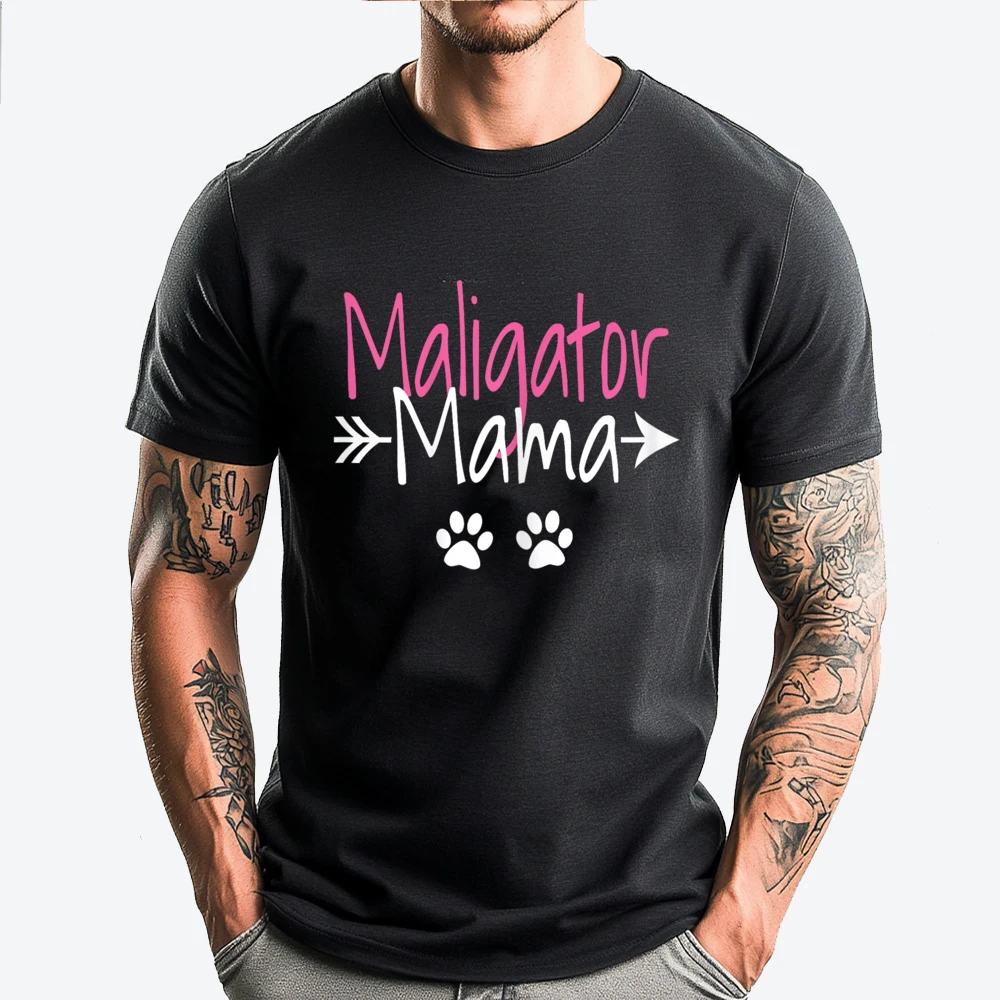 Maligator Mama Funny Belgian Malinois Mom Luxury T Shirt Men High Quality Men's Clothing Fall Clothes Aesthetic Meme Tshirt