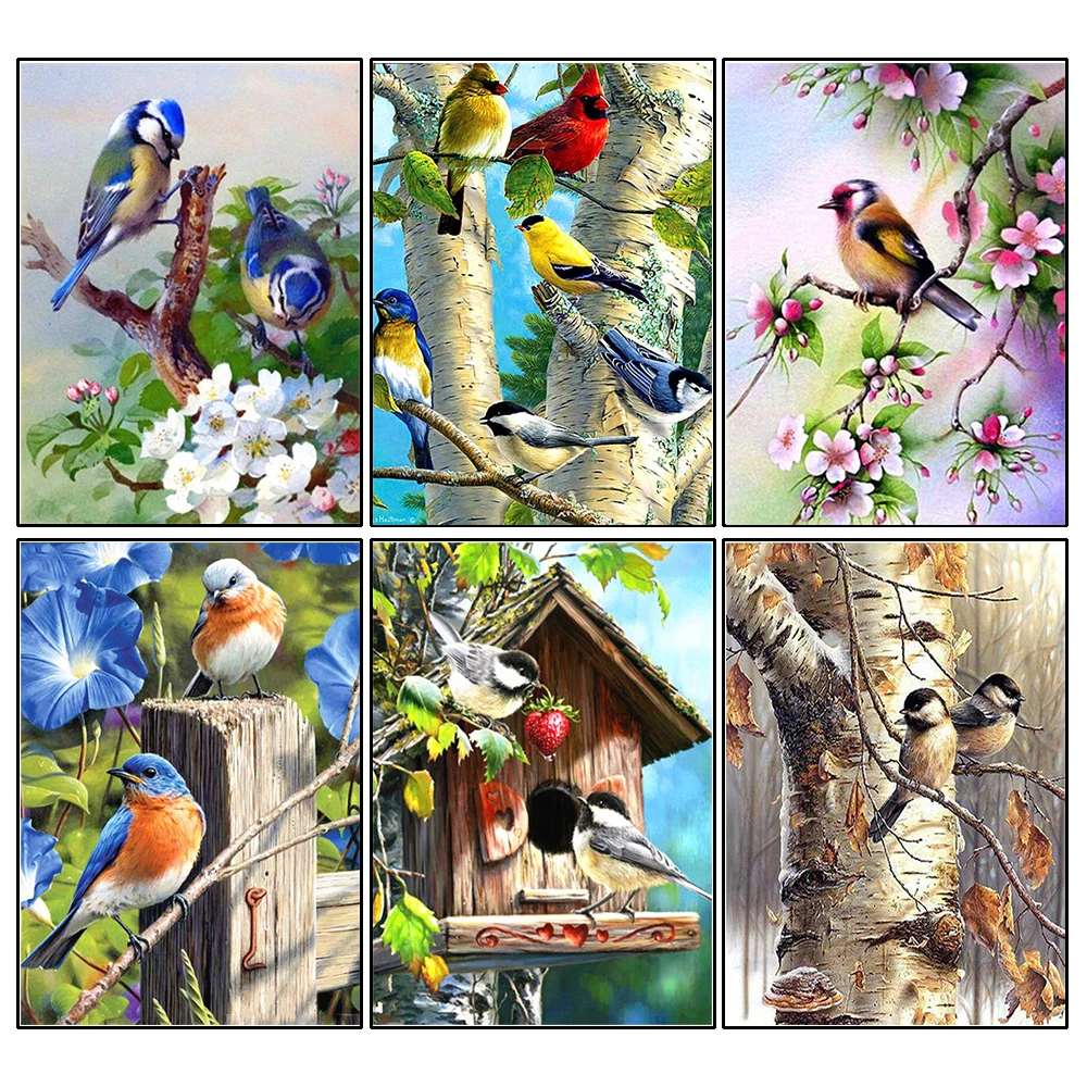 

Diamond Painting Cross Stitch Birds Diamond Embroidery Animals 5D DIY Mosaic Full Drill Decoration Home