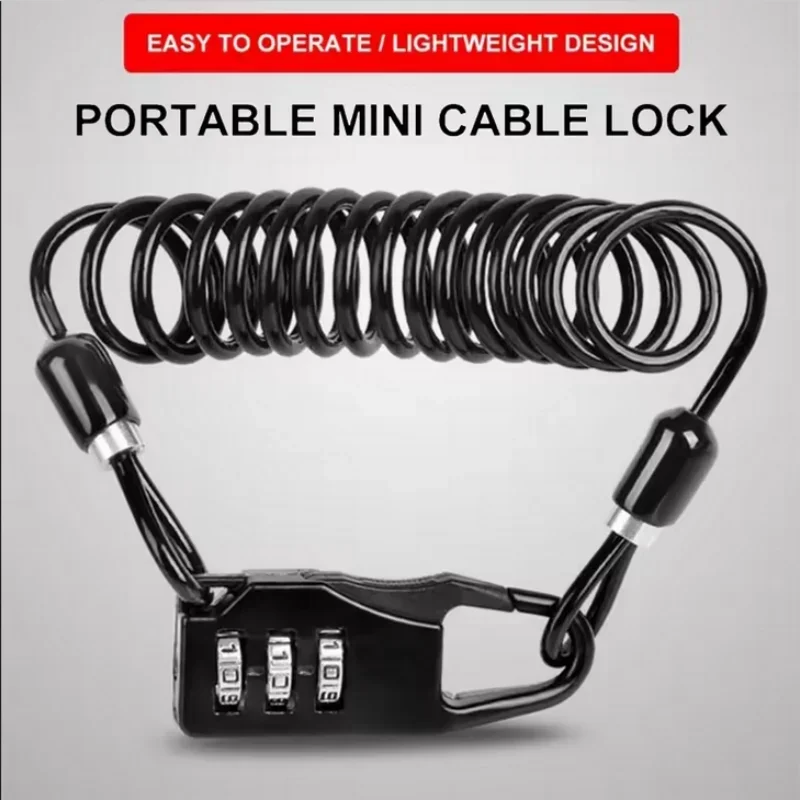 

Multifunctional Helmet Lock Mountain Bike Wire Lock Safety Lock Motorcycle Vehicle Portable Password Lock