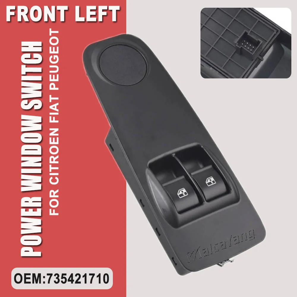 735421710 Elektrischer Fensterheberschalter, Glasregler, Knopf vorne links, Fahrerseite für Ducato Boxer Jumper, Auto-Ersatzteile