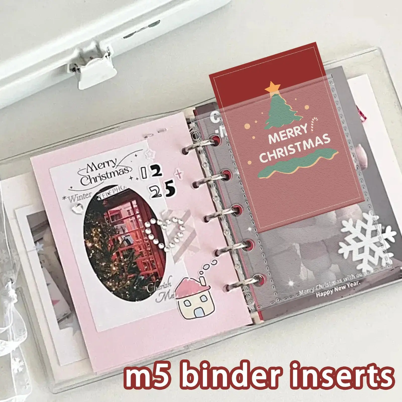 واقيات الصفحات 10 قطع A7 6 حلقات أغطية مستندات شفافة أغطية مستندات شفافة لمشروع الموظفين الإداريين المكتبيين