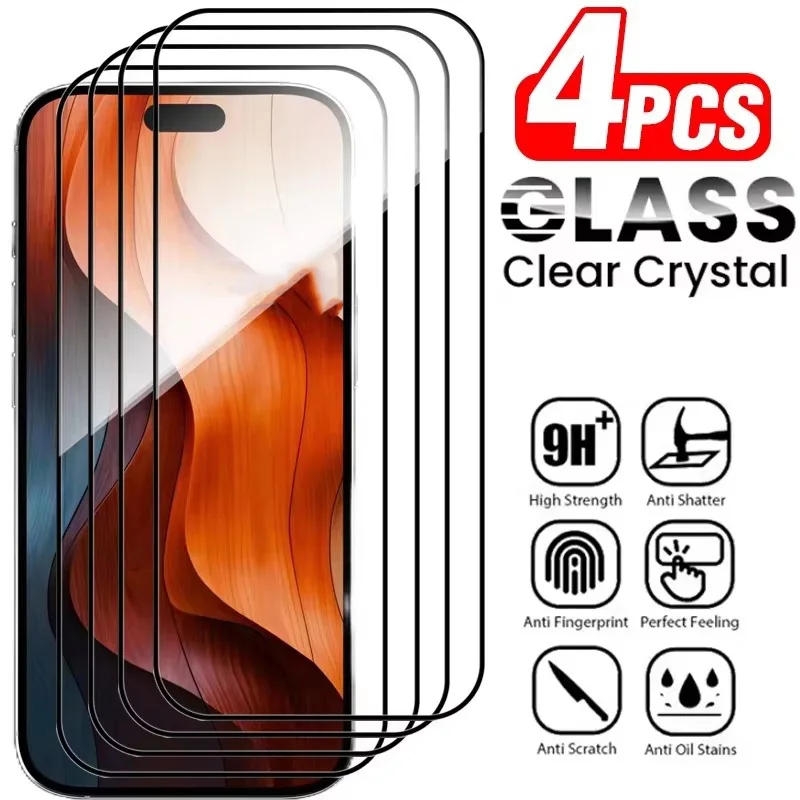 1-4PCS HD Tempered Glass For Xiaomi 15T 14T 13T 11T Pro 15T 14T 13T 11T 12 11 10 Lite 10i Fingerprint unlocking Is Not Supported