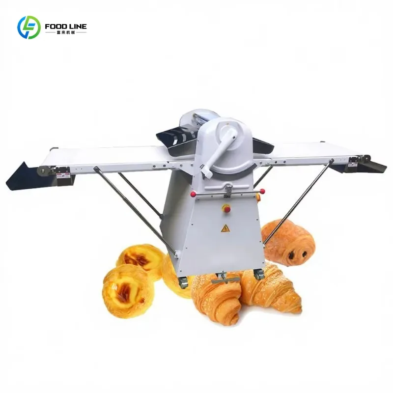 Customized 1-38mm Thickness Commercial Puff Pastry Maker 520mm Drum Multi-Directional Reverse Dough Press 1 Year Warranty