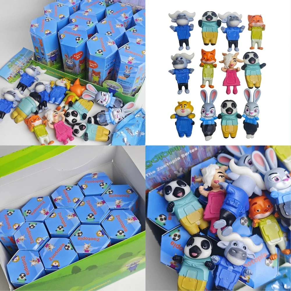 Boîte aveugle de Zootopia Disney, jolie figurine d'action Nick Judy, poupée en peluche, boîte mystère, figurines d'anime, sac à dos pendentif, cadeaux de noël