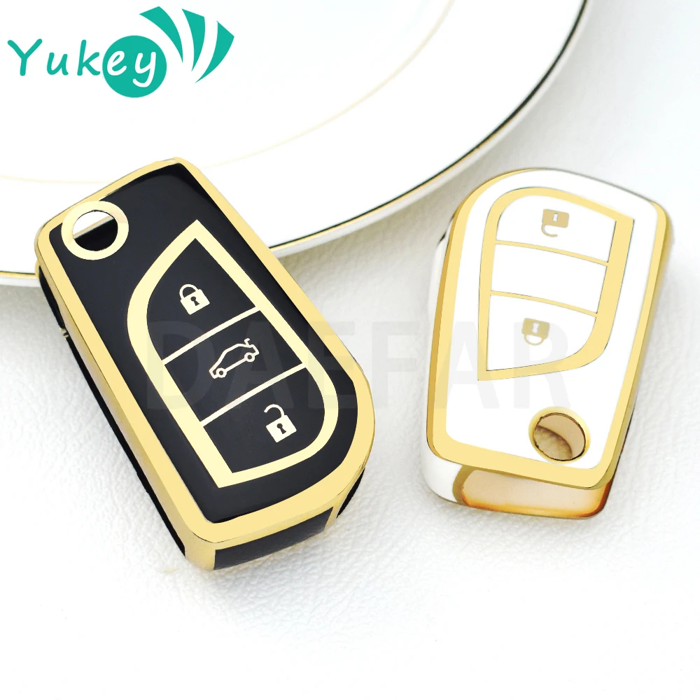 TPU 2 3 Button Car Key Cover Case Shell Set for Toyota Aygo Yaris Highlander Camry RAV4 Protector Fob Key Holder