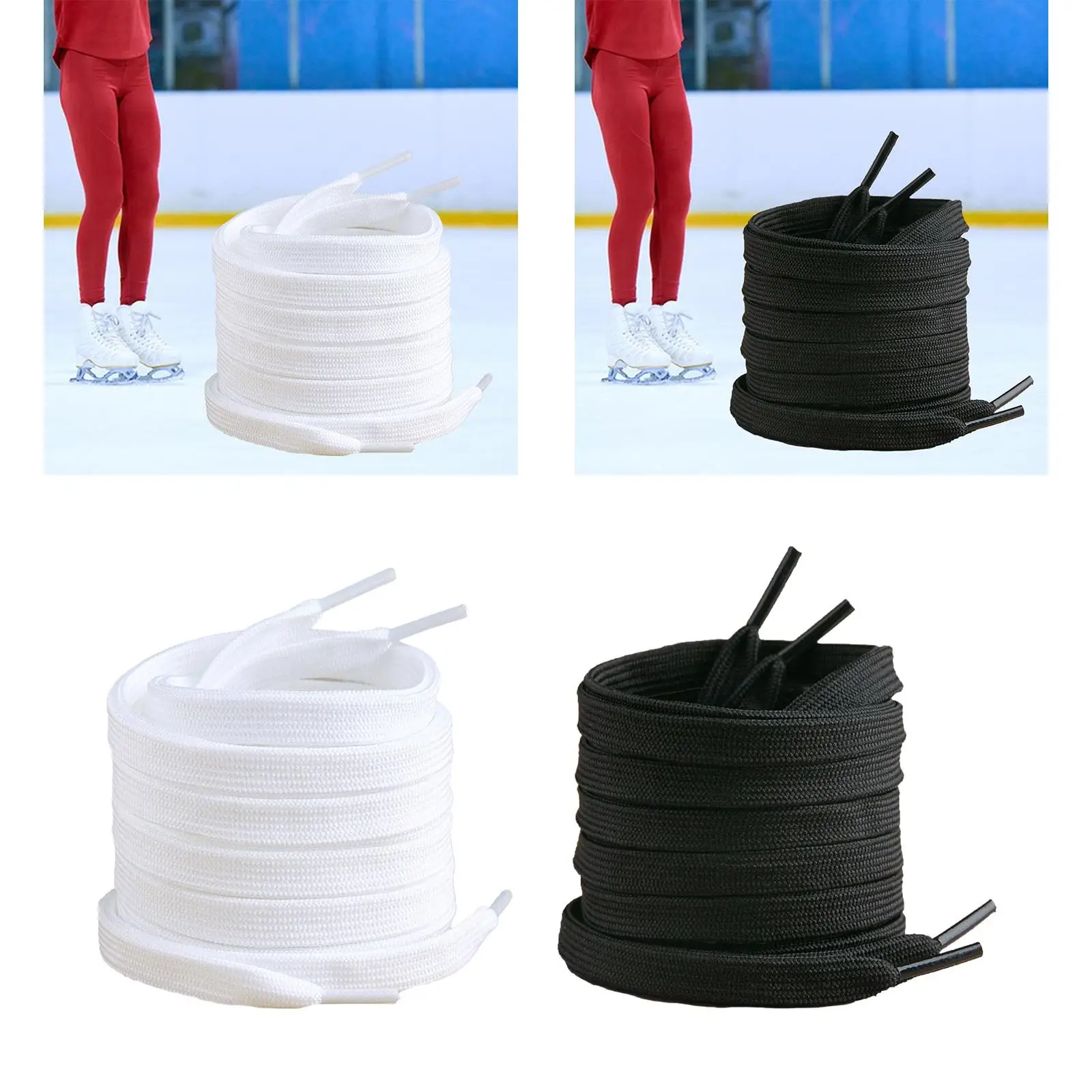 

Ice Hockey Skate Laces Lightweight Polyester 120 inch White Figure Skating Laces