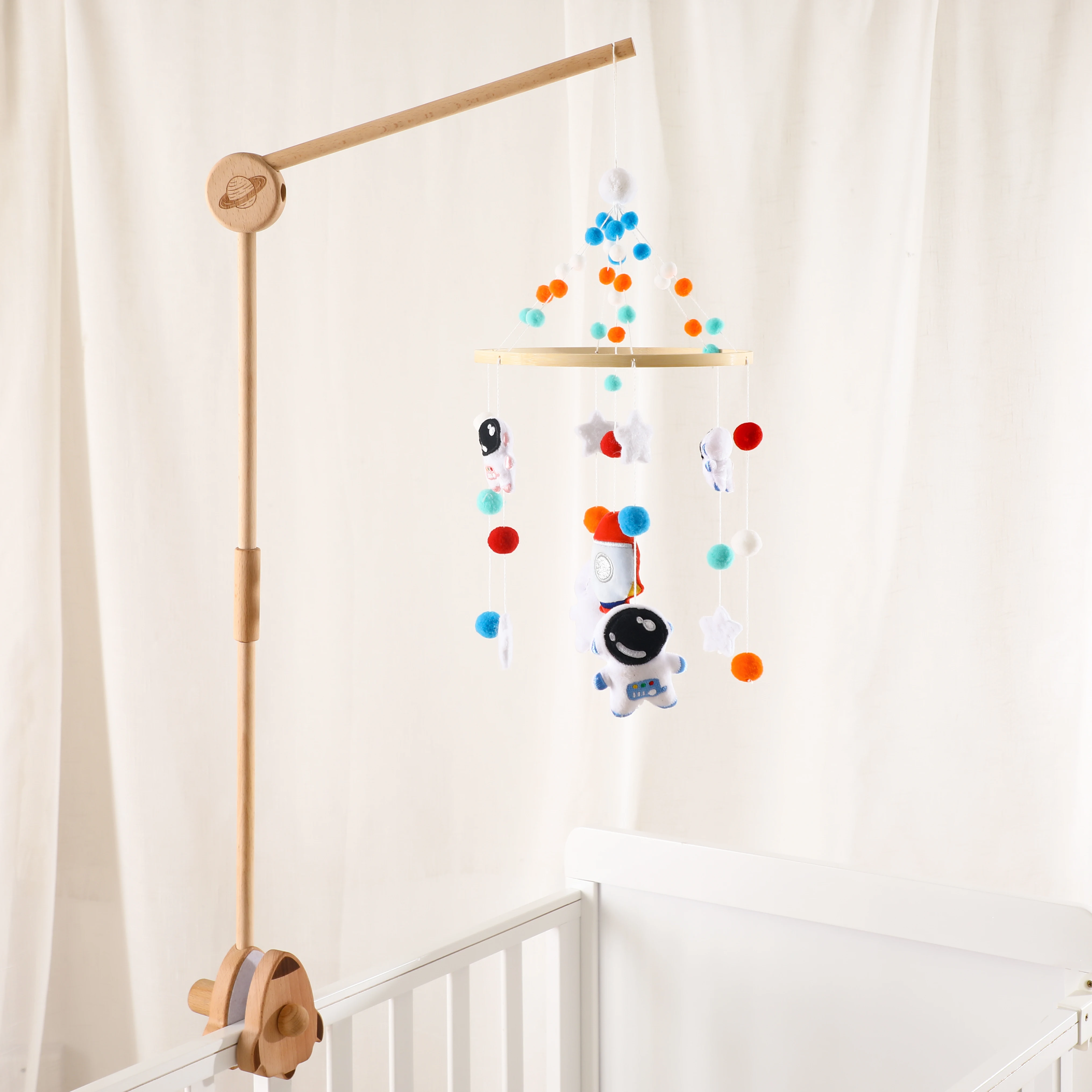 New Rattle Toy 0-12 Months Wooden Mobile On The Bed Newborn Music Box Bed Bell Hanging Toys Holder Bracket Infant Crib Boy Toy