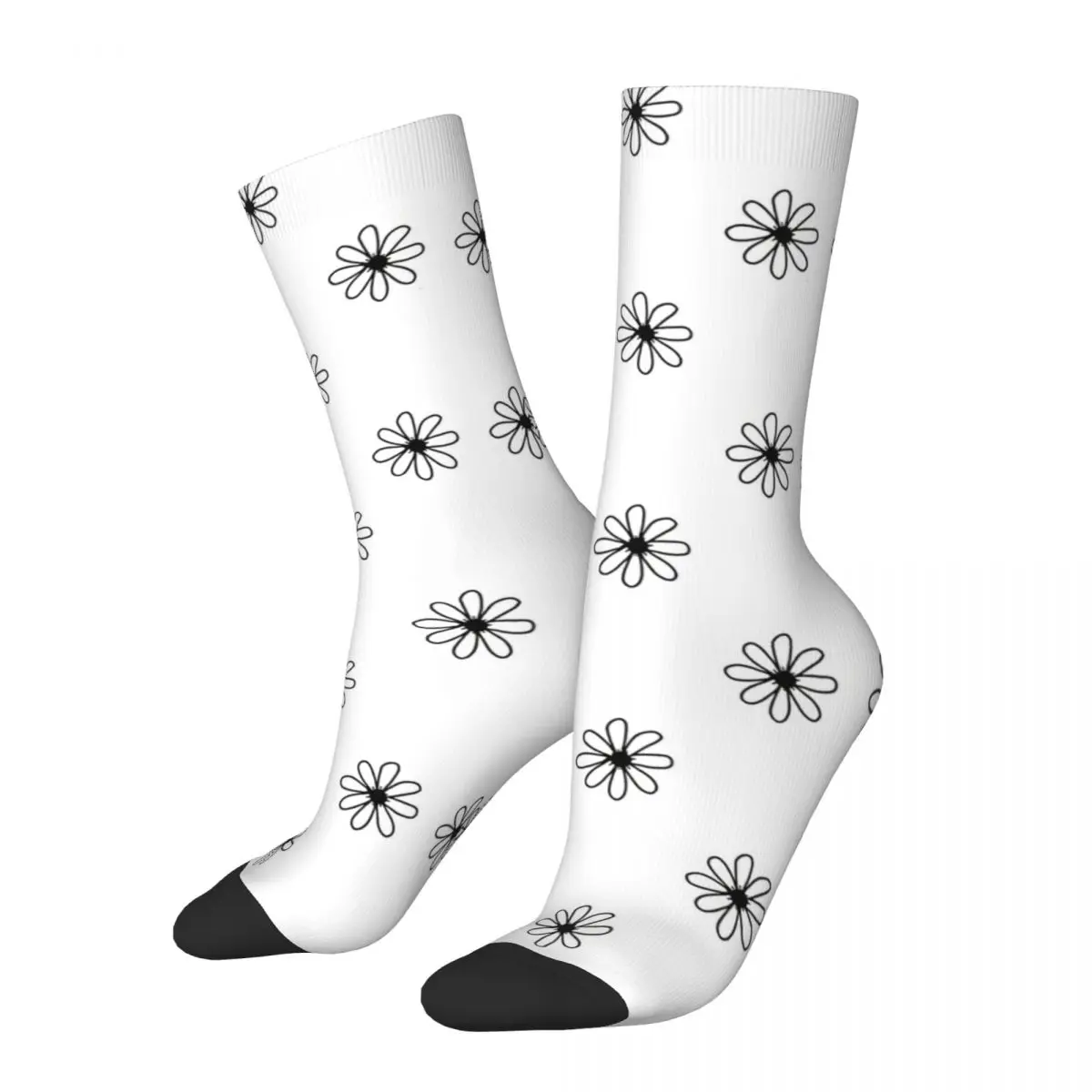 Funny Men's Socks DAISY FLOWER Retro Harajuku Boobs Hip Hop Casual Crew Crazy Sock Gift Pattern Printed