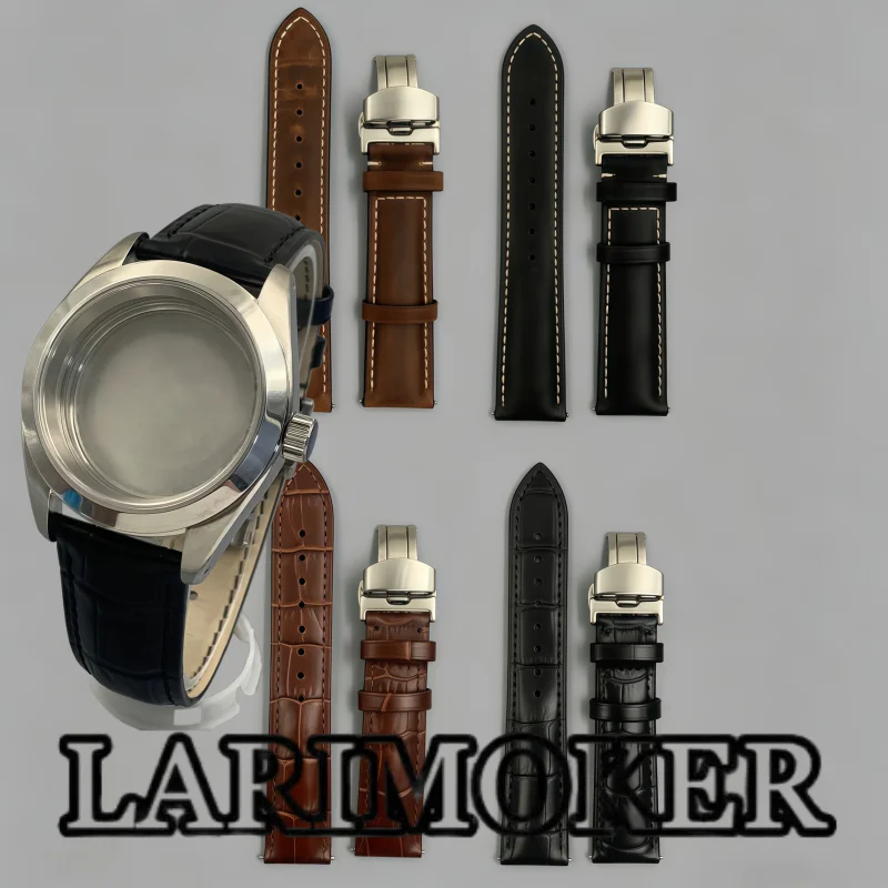 

Ремешок для часов LARIMOKER 20 мм из кожи с тиснением под крокодила, черный/коричневый, с двойной застежкой-бабочкой из нержавеющей стали, для делового и повседневного стиля