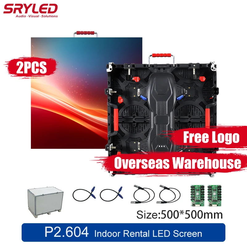 

SRYLED Event Rental LED Video Wall System P2.6 500×500mm HD Easy Assemble Indoor Concert Stage LED Backdrop Led Display Screen