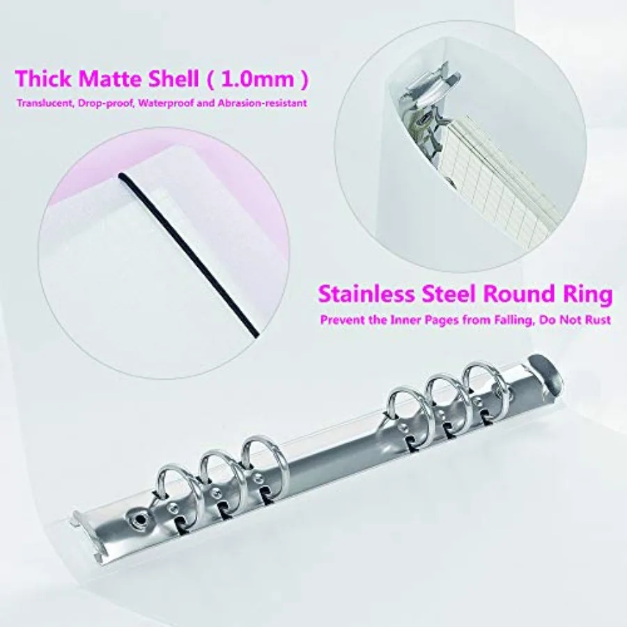 Cubierta de carpeta de 6 anillas A5 con cierre de botón Sp, Protector de carcasa de cuaderno de hojas sueltas para páginas de planificador de 6 agujeros, inserto de repuesto