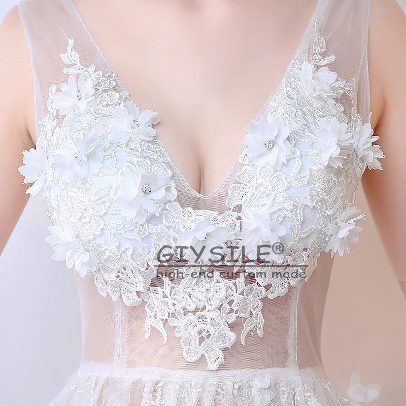 GIYSILE Sexy Deep V Low Cut Perspective Mesh Puff Dress Nightclub Princess Dresses Clubbing Party Dresses vestidos de fiesta