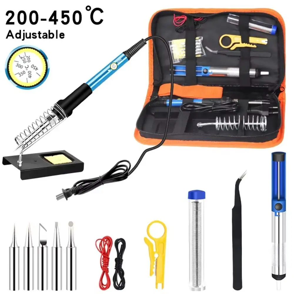 

15Pcs/set 60W Electric Soldering Iron Welding Tool Kit EU/US Plug 220V 110V Digital Display Soldering Iron Desoldering Pump