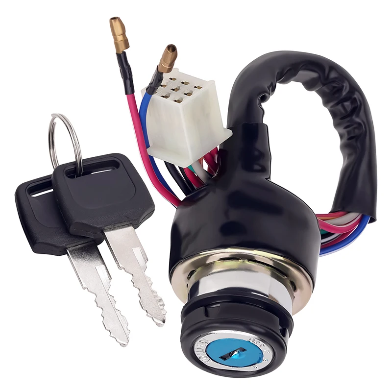 Motorcycle ATV 9 Pin with 2 Wires Electric Door Lock Plug Ignition Key Switch For Suzuki AX100 125cc 150cc 250cc 300cc AX 100